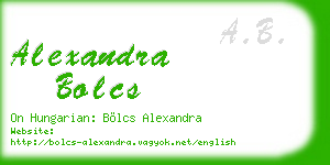 alexandra bolcs business card
