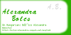 alexandra bolcs business card